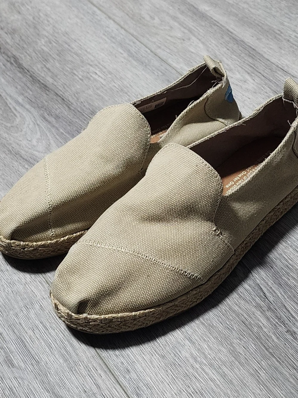 Toms Alpargata Rope Espadrilles Beige Slip On Flats Womens Size 6.5